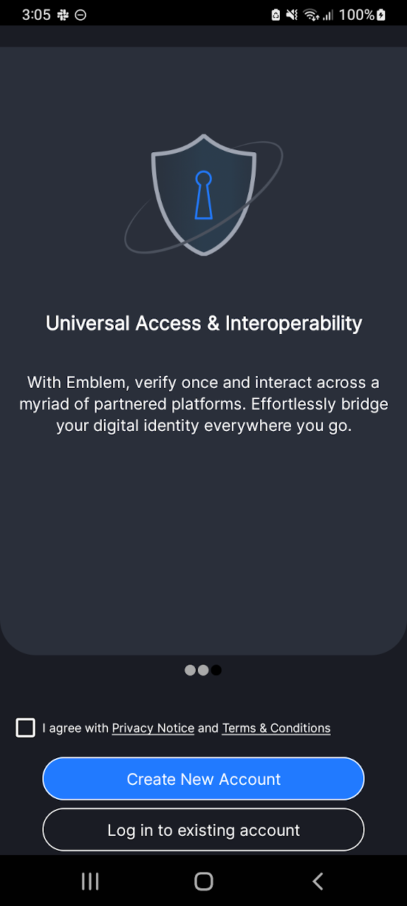 Screenshot of Emblem app