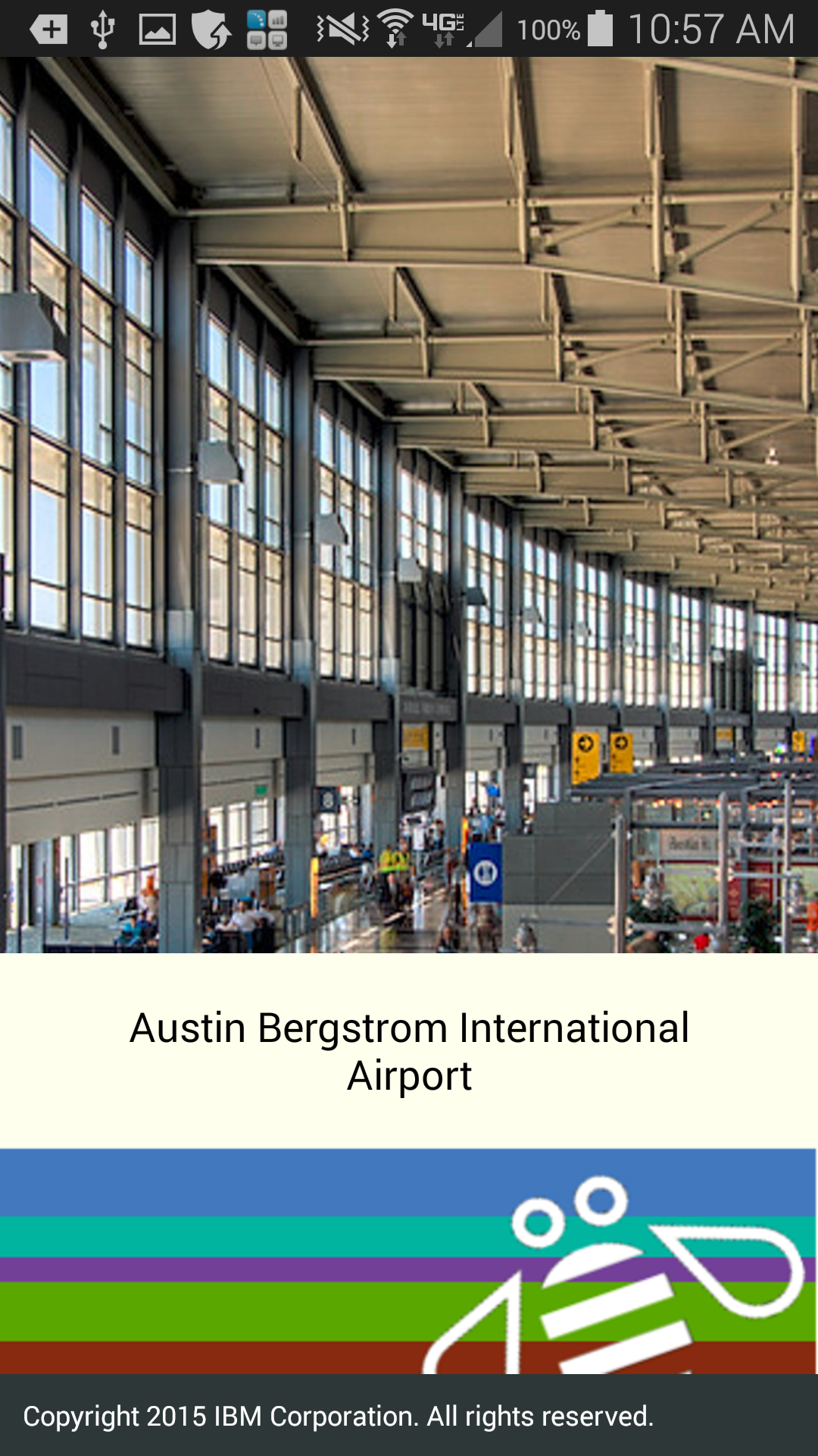 Screenshot of loading screen from IBM Accessible Airport App